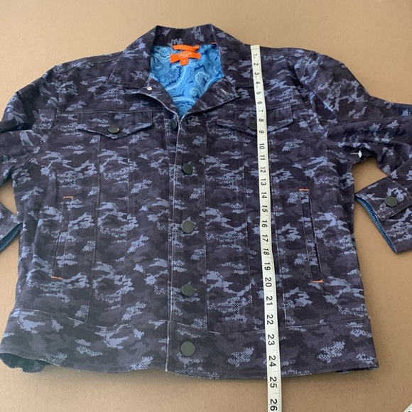 TALLIA Sport Navy Camo Print Trucker Jacket - Medium - Picture 6 of 10